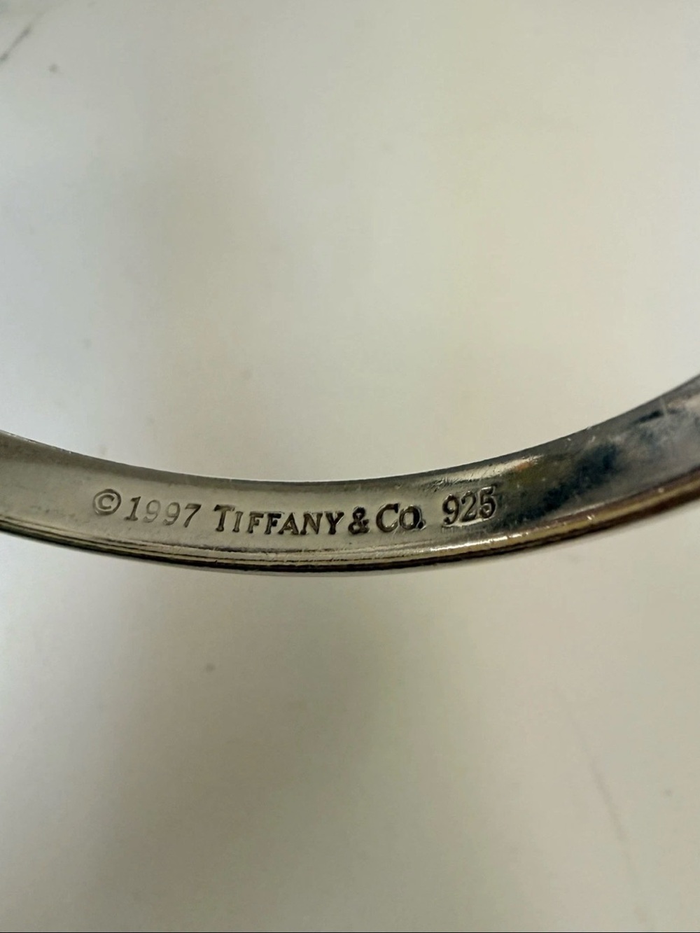 Tiffany & Co. Sterling Silver Narrow Bangle Bracelet - Silver - Picture 5 of 8